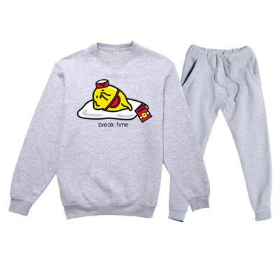 Gudetama The Lazy Egg Diner Server Break Time Premium Crewneck Sweatsuit Set