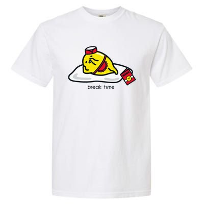 Gudetama The Lazy Egg Diner Server Break Time Garment-Dyed Heavyweight T-Shirt