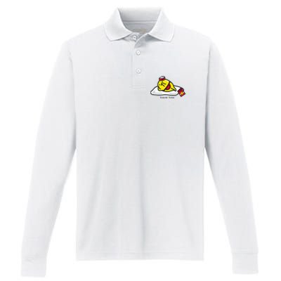 Gudetama The Lazy Egg Diner Server Break Time Performance Long Sleeve Polo