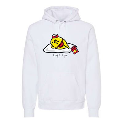 Gudetama The Lazy Egg Diner Server Break Time Premium Hoodie