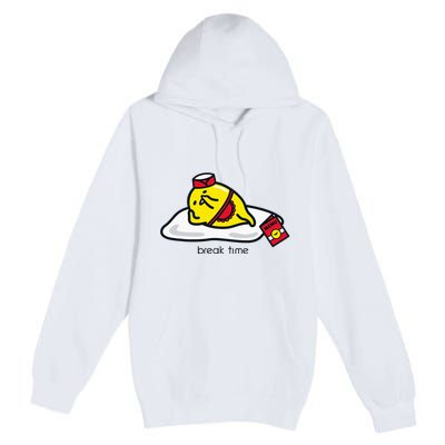 Gudetama The Lazy Egg Diner Server Break Time Premium Pullover Hoodie