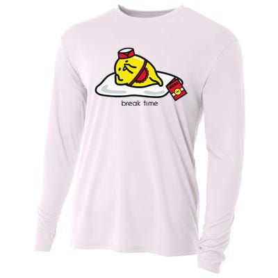 Gudetama The Lazy Egg Diner Server Break Time Cooling Performance Long Sleeve Crew