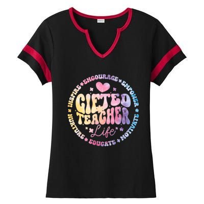 Gifted Teacher Life Appreciation Week Back To School Gift Ladies Halftime Notch Neck Tee