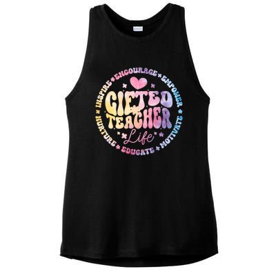 Gifted Teacher Life Appreciation Week Back To School Gift Ladies PosiCharge Tri-Blend Wicking Tank