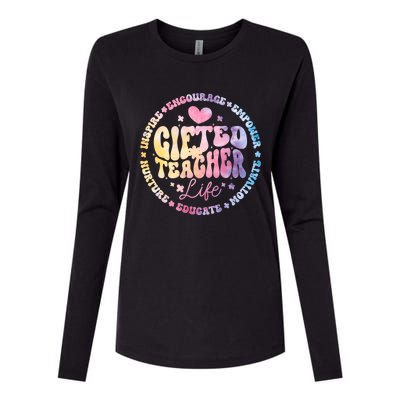 Gifted Teacher Life Appreciation Week Back To School Gift Womens Cotton Relaxed Long Sleeve T-Shirt