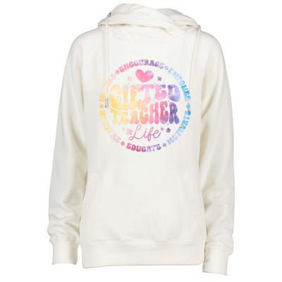 Gifted Teacher Life Appreciation Week Back To School Gift Womens Funnel Neck Pullover Hood