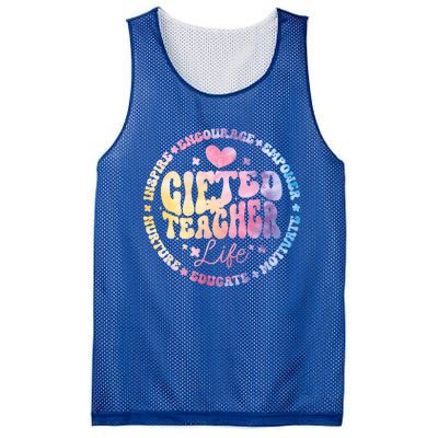 Gifted Teacher Life Appreciation Week Back To School Gift Mesh Reversible Basketball Jersey Tank