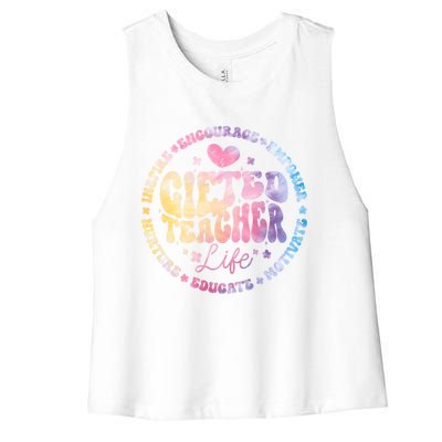 Gifted Teacher Life Appreciation Week Back To School Gift Women's Racerback Cropped Tank