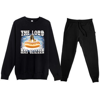 Gotfunny The Lord Has Glizzen Premium Crewneck Sweatsuit Set