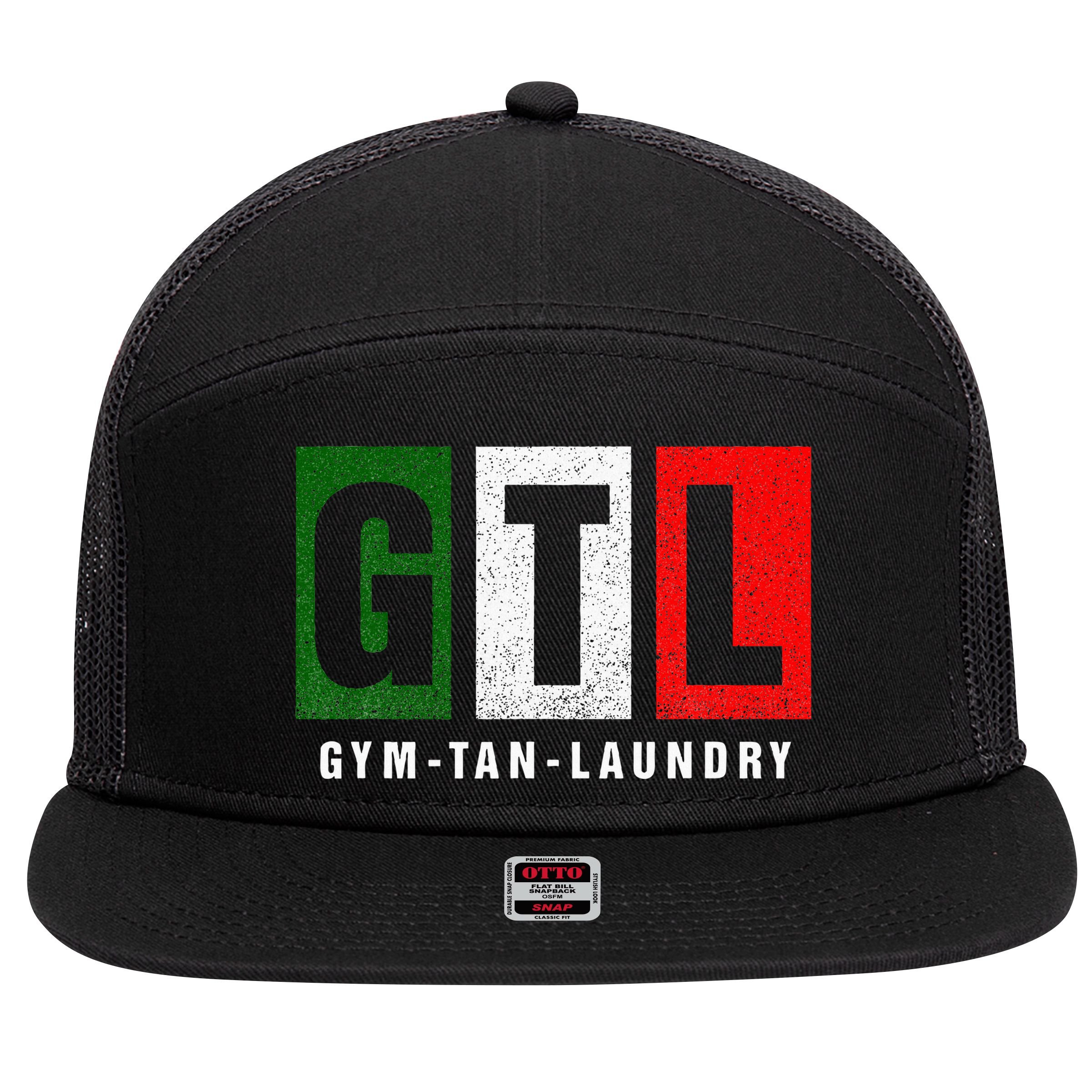 Gym Tan Laundry Gtl New Jersey Garden Nj Shore Italian Flag 7 Panel Mesh Trucker Snapback Hat