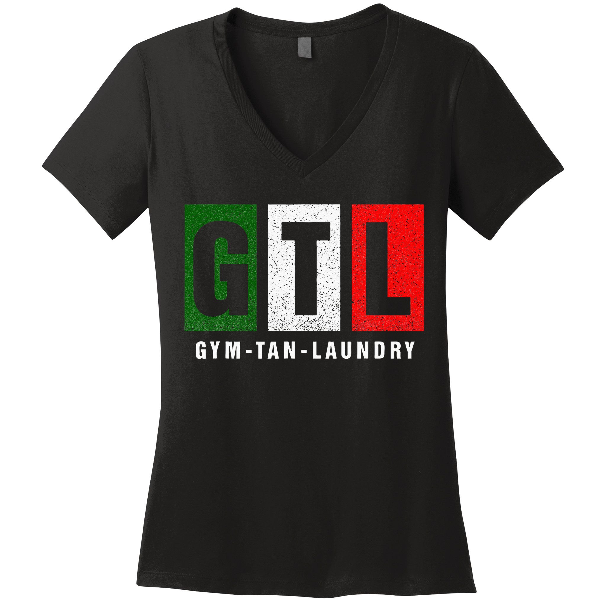 Gym Tan Laundry Gtl New Jersey Garden Nj Shore Italian Flag Women's V-Neck T-Shirt