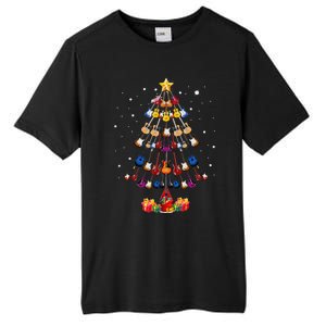 Guitar Tree Lights Christmas Pajamas Guitar Lovers Xmas Tall Fusion ChromaSoft Performance T-Shirt