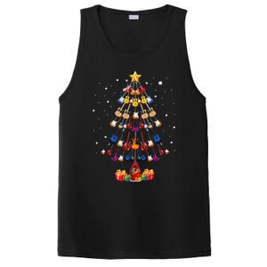 Guitar Tree Lights Christmas Pajamas Guitar Lovers Xmas PosiCharge Competitor Tank