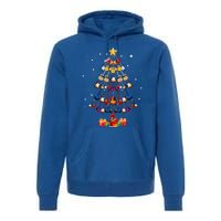 Guitar Tree Lights Christmas Pajamas Guitar Lovers Xmas Premium Hoodie