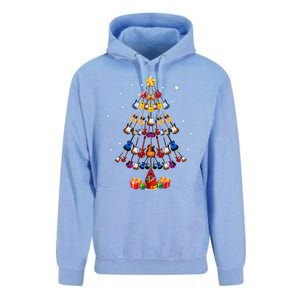 Guitar Tree Lights Christmas Pajamas Guitar Lovers Xmas Unisex Surf Hoodie