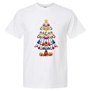 Guitar Tree Lights Christmas Pajamas Guitar Lovers Xmas Garment-Dyed Heavyweight T-Shirt