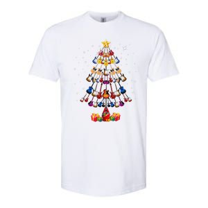 Guitar Tree Lights Christmas Pajamas Guitar Lovers Xmas Softstyle CVC T-Shirt