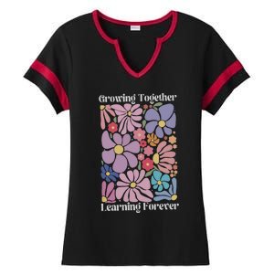 Growing Together Learning Forever Ladies Halftime Notch Neck Tee