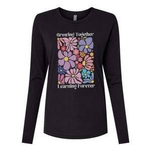 Growing Together Learning Forever Womens Cotton Relaxed Long Sleeve T-Shirt