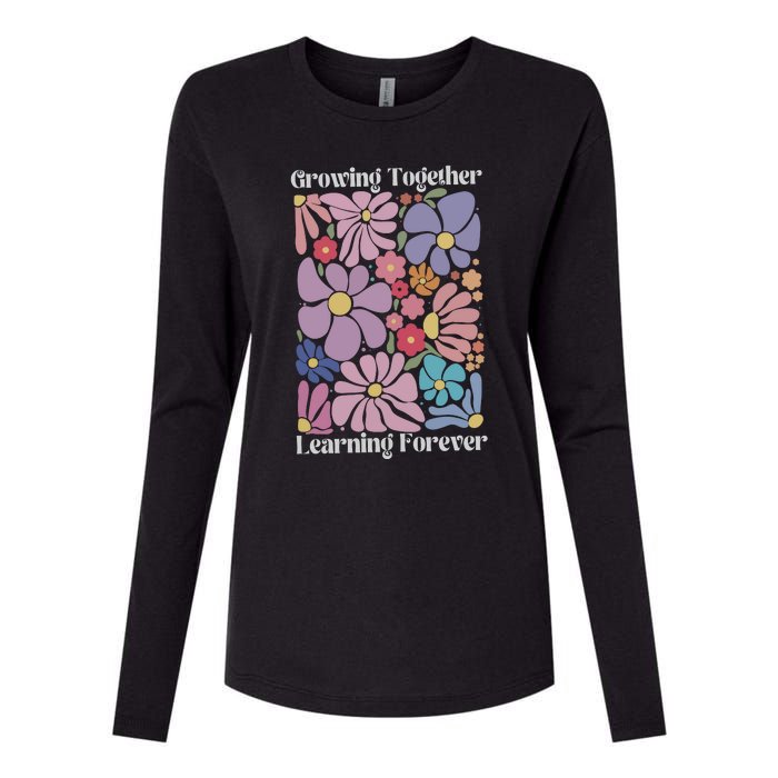 Growing Together Learning Forever Womens Cotton Relaxed Long Sleeve T-Shirt