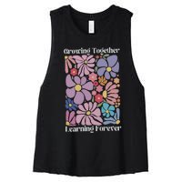 Growing Together Learning Forever Women's Racerback Cropped Tank