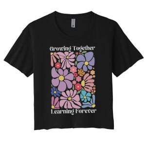 Growing Together Learning Forever Women's Crop Top Tee