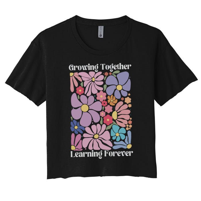 Growing Together Learning Forever Women's Crop Top Tee