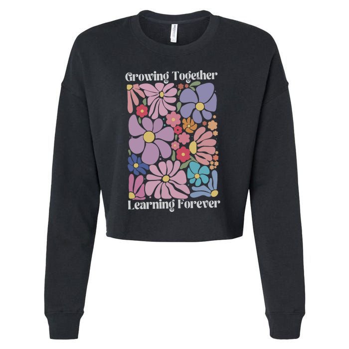 Growing Together Learning Forever Cropped Pullover Crew