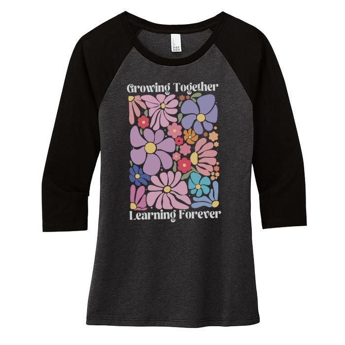 Growing Together Learning Forever Women's Tri-Blend 3/4-Sleeve Raglan Shirt