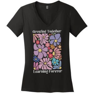 Growing Together Learning Forever Women's V-Neck T-Shirt