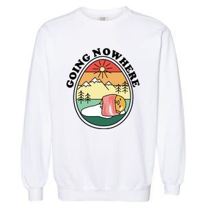 Gudetama The Lazy Egg Camping Going Nowhere Garment-Dyed Sweatshirt