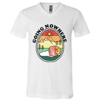 Gudetama The Lazy Egg Camping Going Nowhere V-Neck T-Shirt