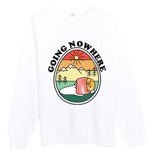 Gudetama The Lazy Egg Camping Going Nowhere Premium Crewneck Sweatshirt