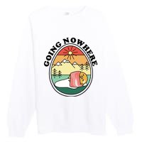 Gudetama The Lazy Egg Camping Going Nowhere Premium Crewneck Sweatshirt