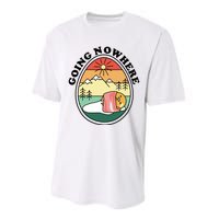 Gudetama The Lazy Egg Camping Going Nowhere Performance Sprint T-Shirt