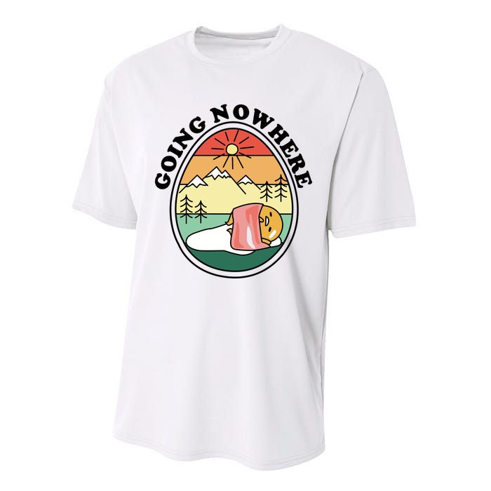 Gudetama The Lazy Egg Camping Going Nowhere Performance Sprint T-Shirt