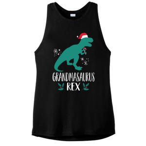 Grandmasaurus Trex Matching Family Christmas Dino Outfit Gift Ladies PosiCharge Tri-Blend Wicking Tank