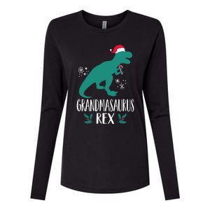 Grandmasaurus Trex Matching Family Christmas Dino Outfit Gift Womens Cotton Relaxed Long Sleeve T-Shirt