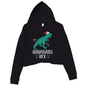 Grandmasaurus Trex Matching Family Christmas Dino Outfit Gift Crop Fleece Hoodie