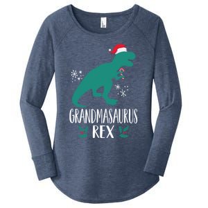 Grandmasaurus Trex Matching Family Christmas Dino Outfit Gift Women's Perfect Tri Tunic Long Sleeve Shirt