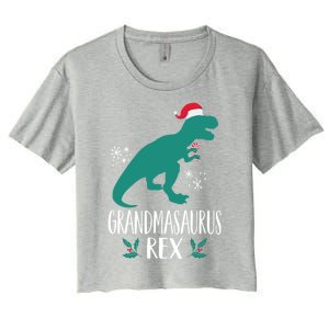 Grandmasaurus Trex Matching Family Christmas Dino Outfit Gift Women's Crop Top Tee