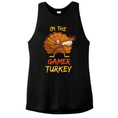 Gamer Turkey Matching Family Group Thanksgiving Party Pajama Ladies PosiCharge Tri-Blend Wicking Tank