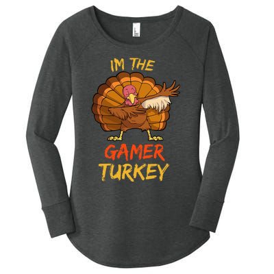 Gamer Turkey Matching Family Group Thanksgiving Party Pajama Women's Perfect Tri Tunic Long Sleeve Shirt