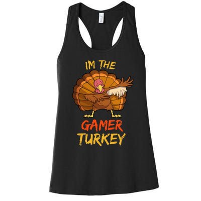 Gamer Turkey Matching Family Group Thanksgiving Party Pajama Women's Racerback Tank