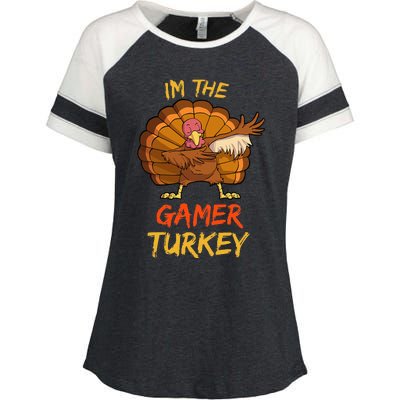 Gamer Turkey Matching Family Group Thanksgiving Party Pajama Enza Ladies Jersey Colorblock Tee