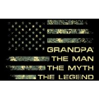 Grandpa The Man The Myth The Legend Fathers Day Camo US Flag Bumper Sticker