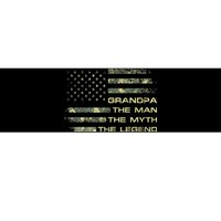 Grandpa The Man The Myth The Legend Fathers Day Camo US Flag Bumper Sticker