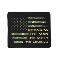 Grandpa The Man The Myth The Legend Fathers Day Camo US Flag Mousepad