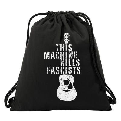 Guitar This Machines Kills Fascists Funny Music Lover Drawstring Bag