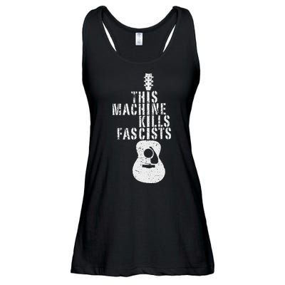 Guitar This Machines Kills Fascists Funny Music Lover Ladies Essential Flowy Tank